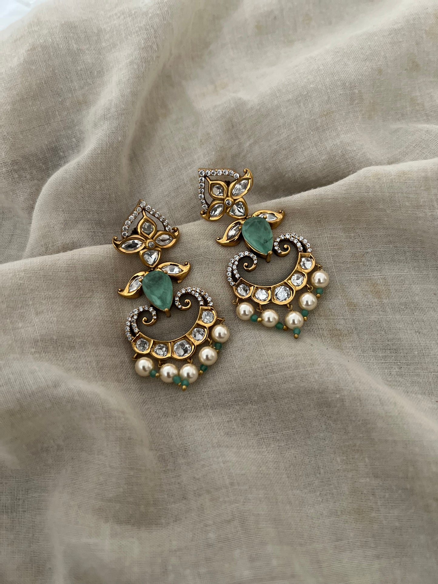 Eraya Heritage Polki Gemstone Danglers | Ranibaug