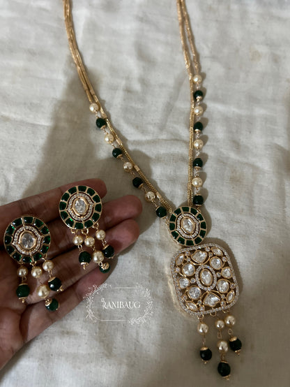 The Vibhuti Polki Floral Vine Layered Necklace Set By Ranibaug