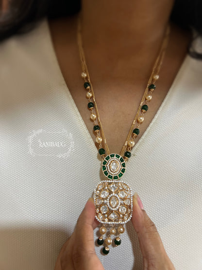 The Vibhuti Polki Floral Vine Layered Necklace Set By Ranibaug