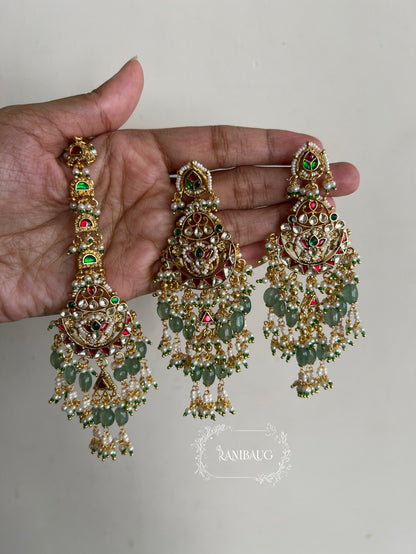 Jhilmil Rajwada Heritage Beaded Pearl Chandelier Earrings By Ranibaug