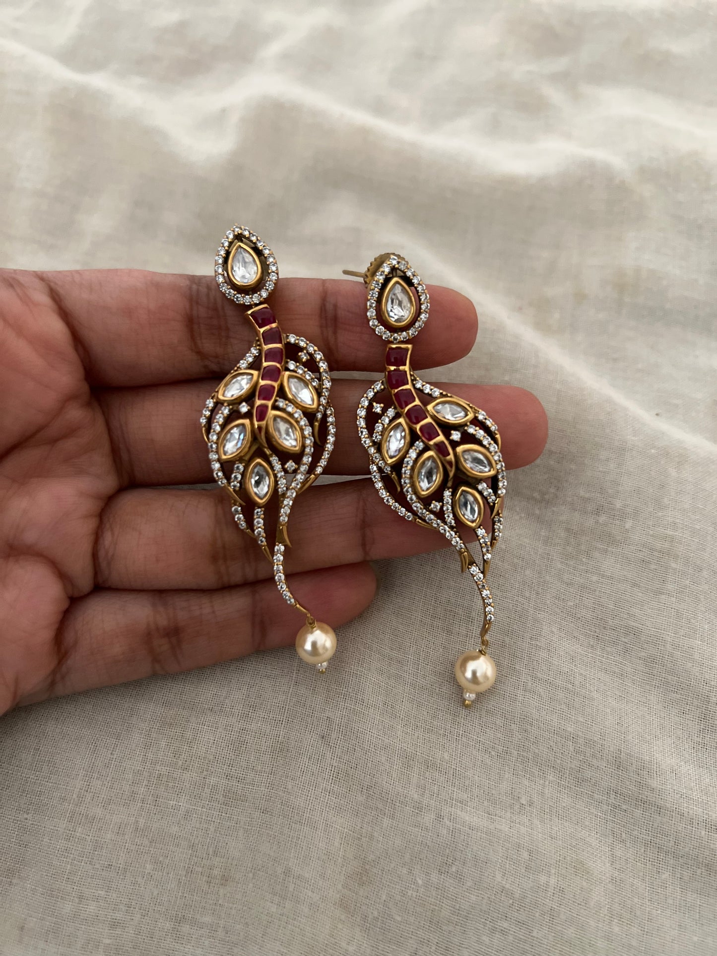 Krishi Regal Gemstone Dangling Earrings | Ranibaug