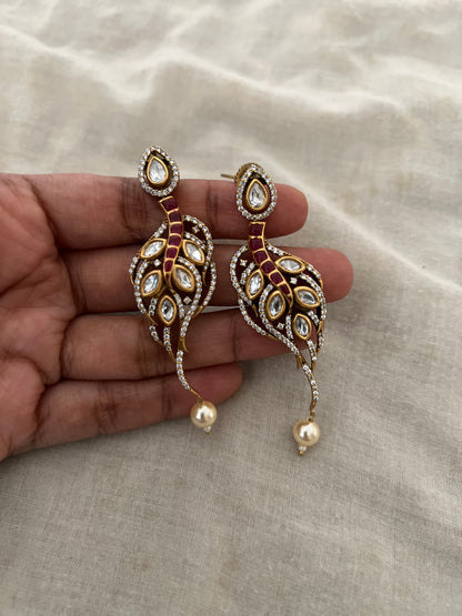 Krishi Regal Gemstone Dangling Earrings | Ranibaug
