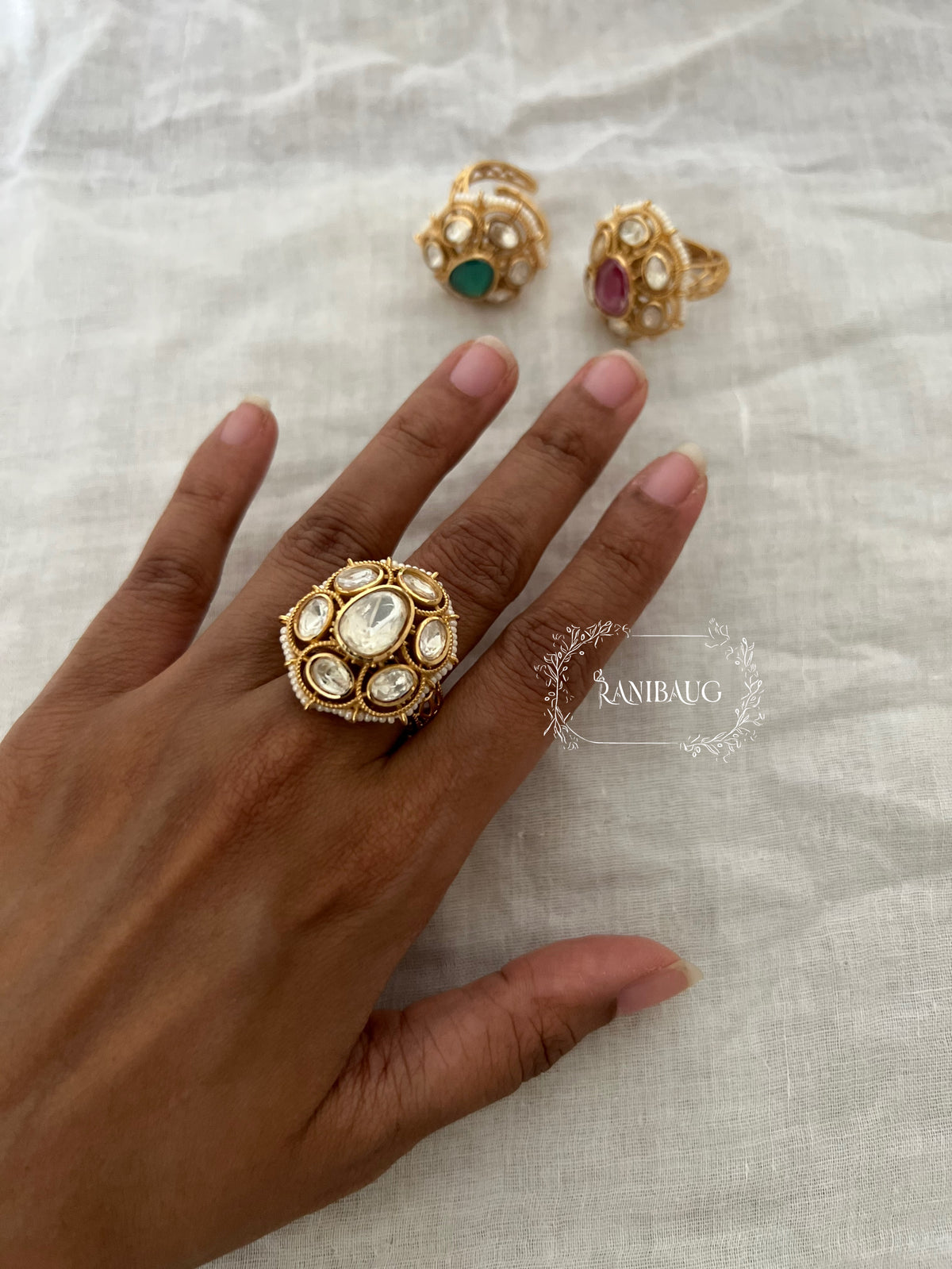 Anamika Polki Kundan Ring By Ranibaug
