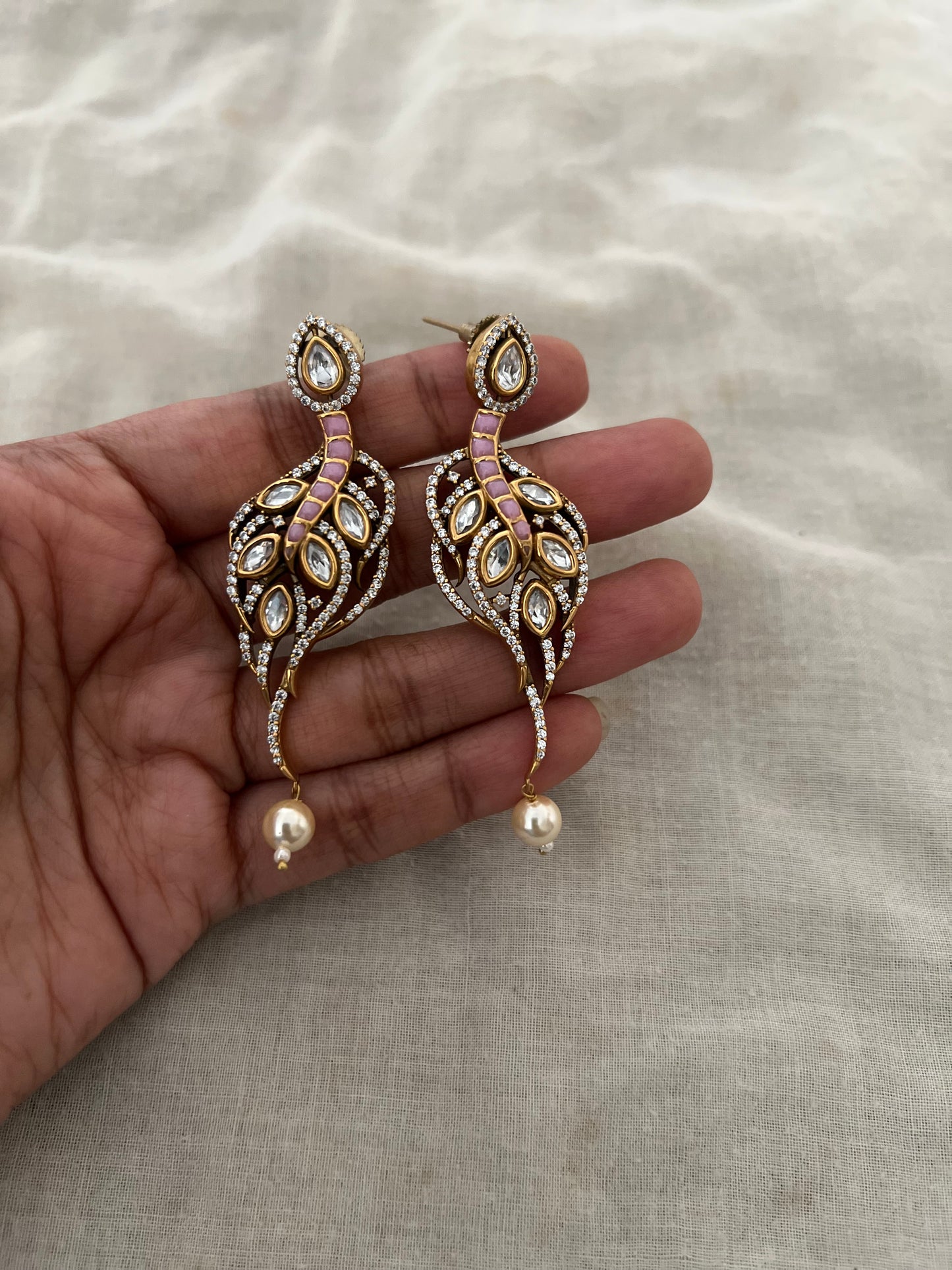 Krishi Regal Gemstone Dangling Earrings | Ranibaug