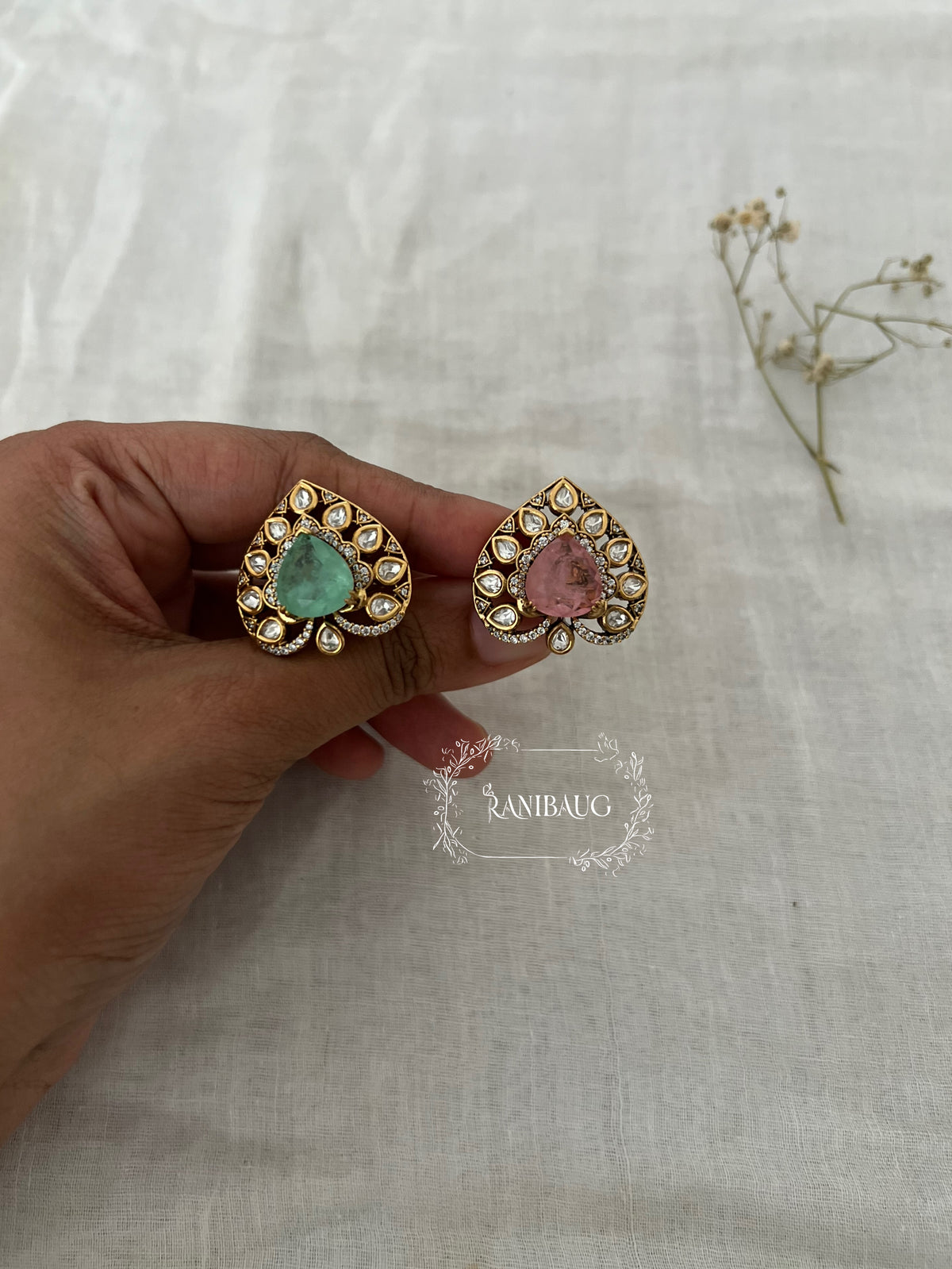 Roshni Victorian Finish Finger Ring Jewellery By Raibaug