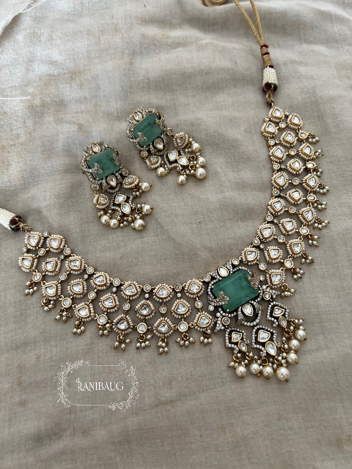 Manika Phool Aangan Bridal Kundan Choker Set By Ranibaug