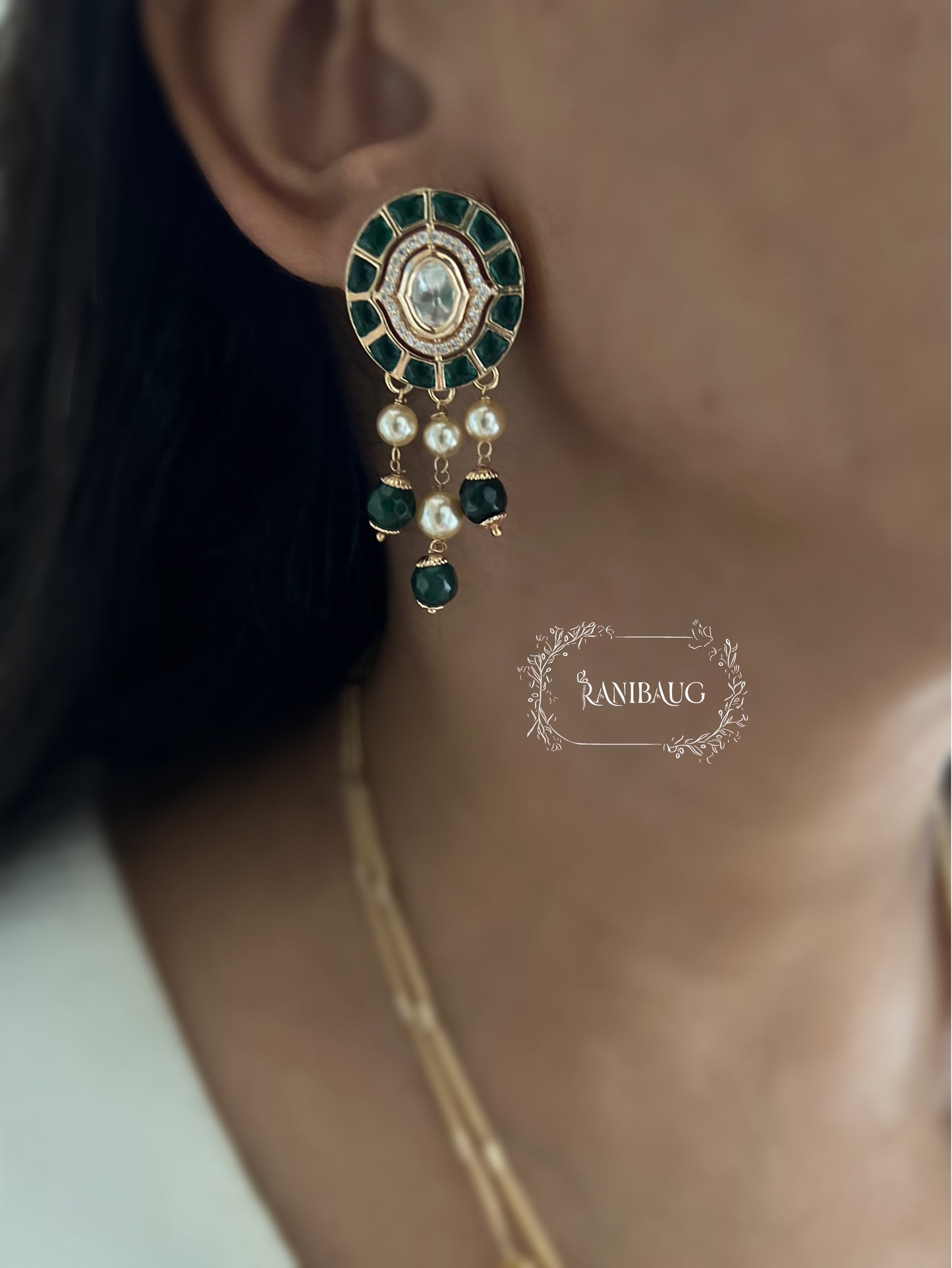 The Vibhuti Polki Floral Vine Layered Necklace Set By Ranibaug