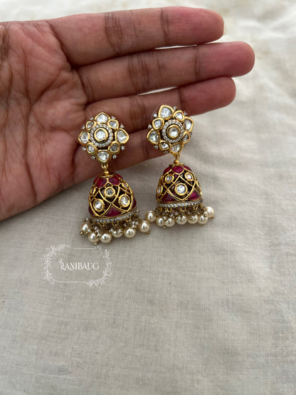 Suhani Minimal Studs Adorned Jhumka Style Earrings | Ranibaug