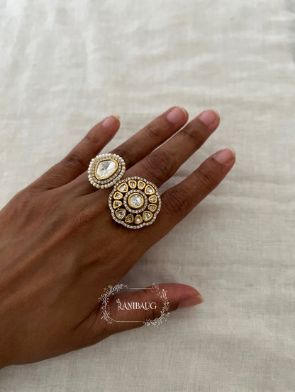 Aadhya Polki Statement Bold Festive Ring Jewelry By Ranibaug