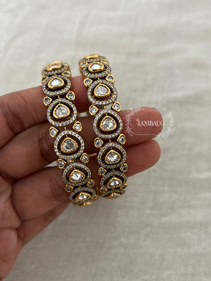 Aakriti Vintage Victorian Polki Indian Bangles By Ranibaug