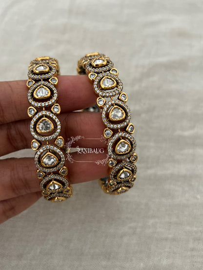 Aakriti Vintage Victorian Polki Indian Bangles By Ranibaug