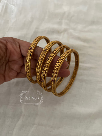 Aaradhya Rich Gold Finish Designer Traditional Heritage Bangles By Ranibaug