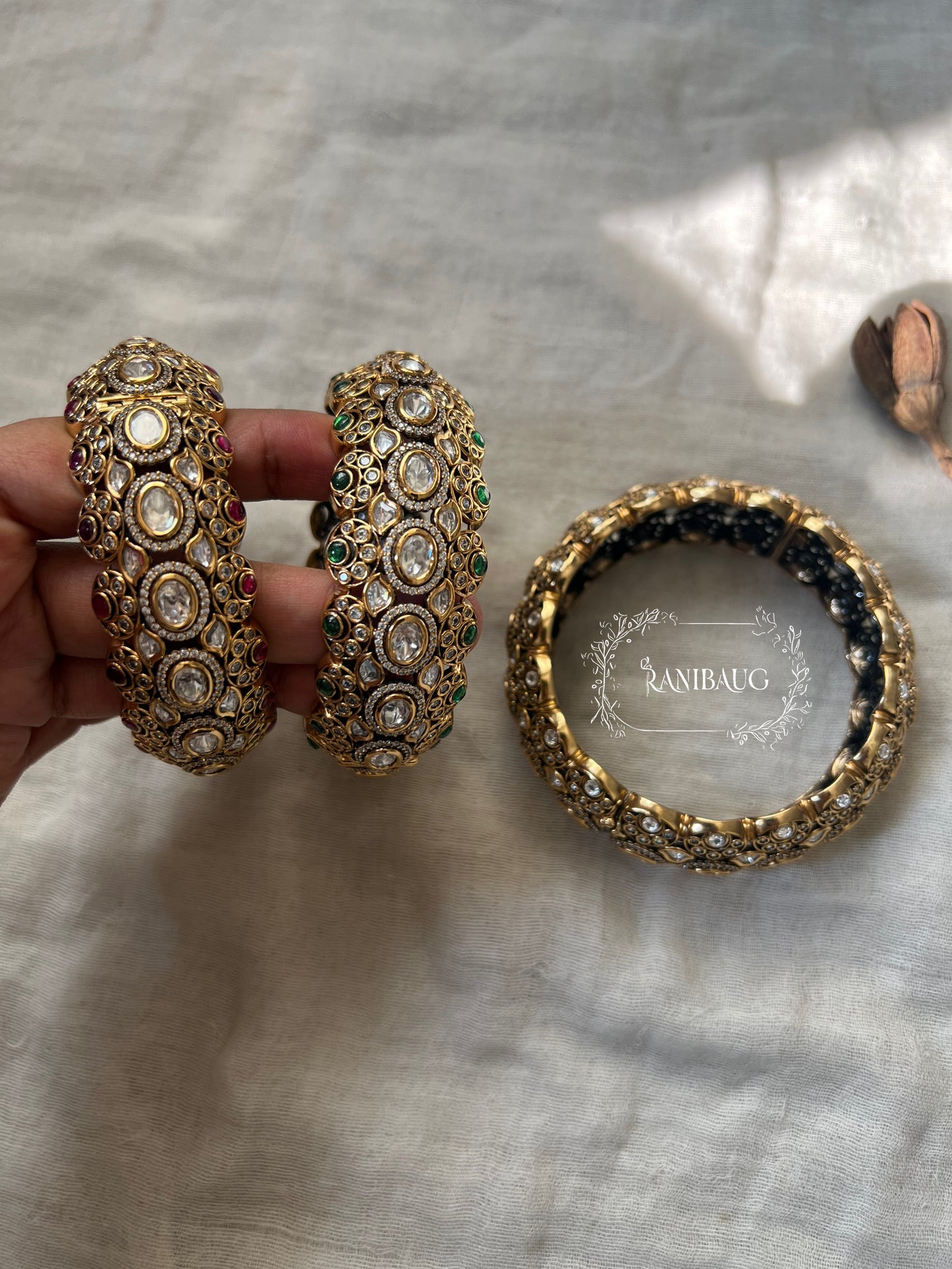 Aashi Kundan Jewellery Bridal Bangle By Ranibaug