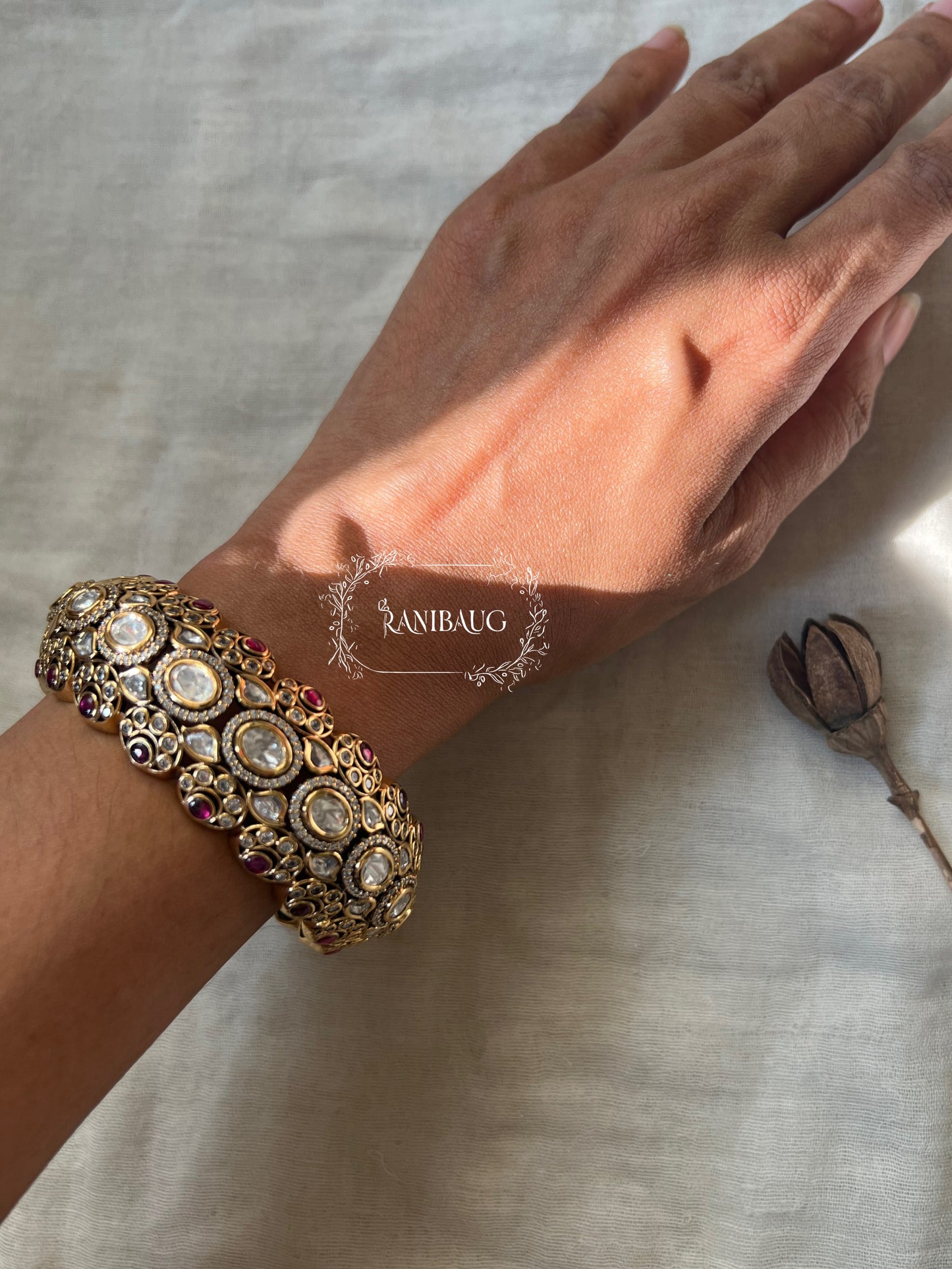 Aashi Kundan Jewellery Bridal Bangle By Ranibaug