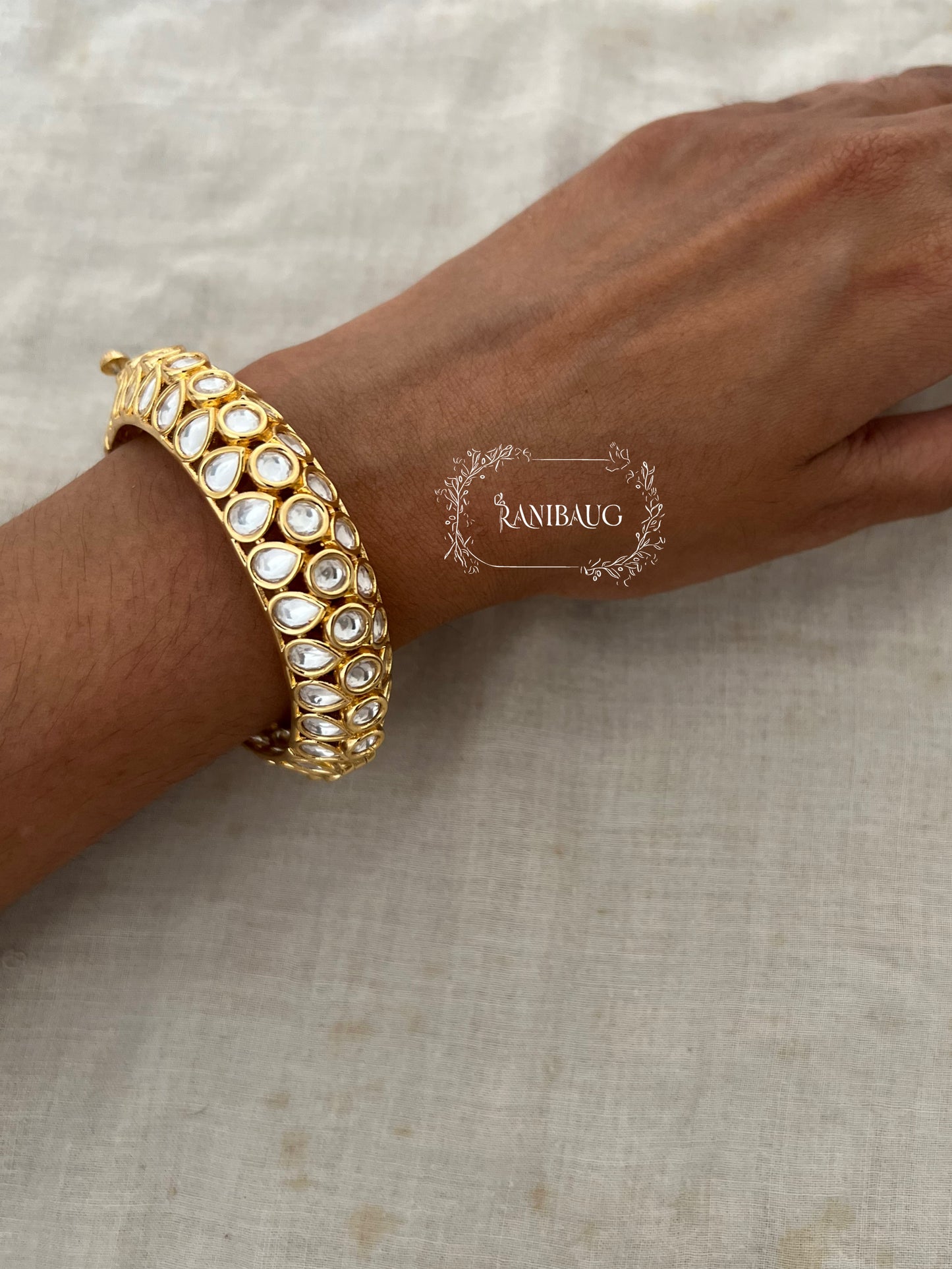 Advita Rich Gold Tone Polki Kundan Indian Traditional Bangle Jewelry By Ranibaug