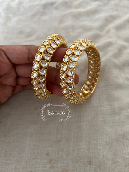 Advita Rich Gold Tone Polki Kundan Indian Traditional Bangle Jewelry By Ranibaug