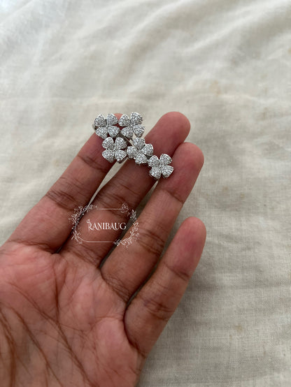 Aisha Floral Bloom Luxe Diamond Dual Finger Ring Jewelry By Ranibaug