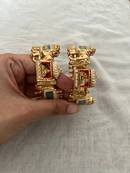 Aishwarya Chudi Gold Traditional Indian Heritage Gold Bangles By Ranibaug | Unique Design