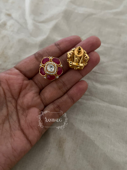Akriti Floral Designer Rich Gold Finish Classic Festive Ear Studs By Ranibaug