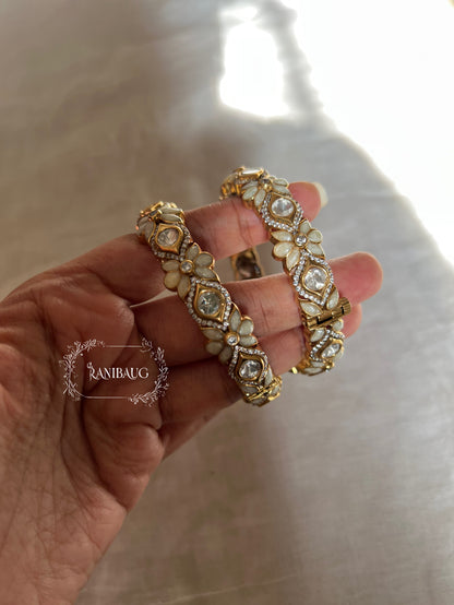 Akriti Floral Kundan Color Festive Designer Bangle Set By Ranibaug