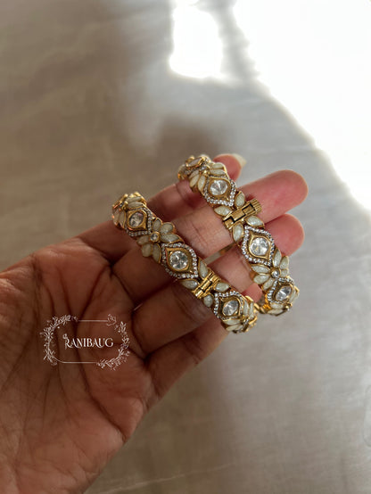 Akriti Floral Kundan Color Festive Designer Bangle Set By Ranibaug