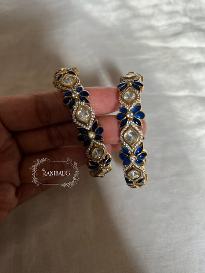 Akriti Floral Kundan Color Festive Designer Bangle Set By Ranibaug
