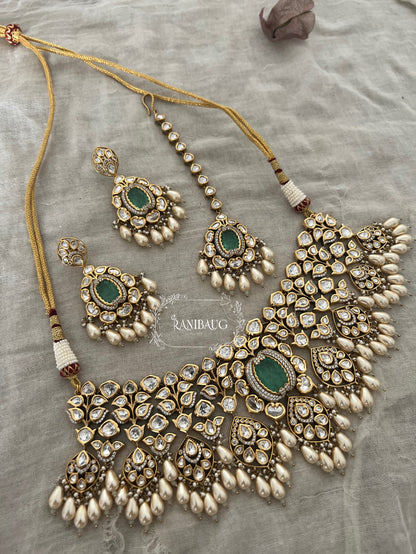 Akriti Heavy Jadau Kundan Work Gold Plated Jewellery Set By Ranibaug