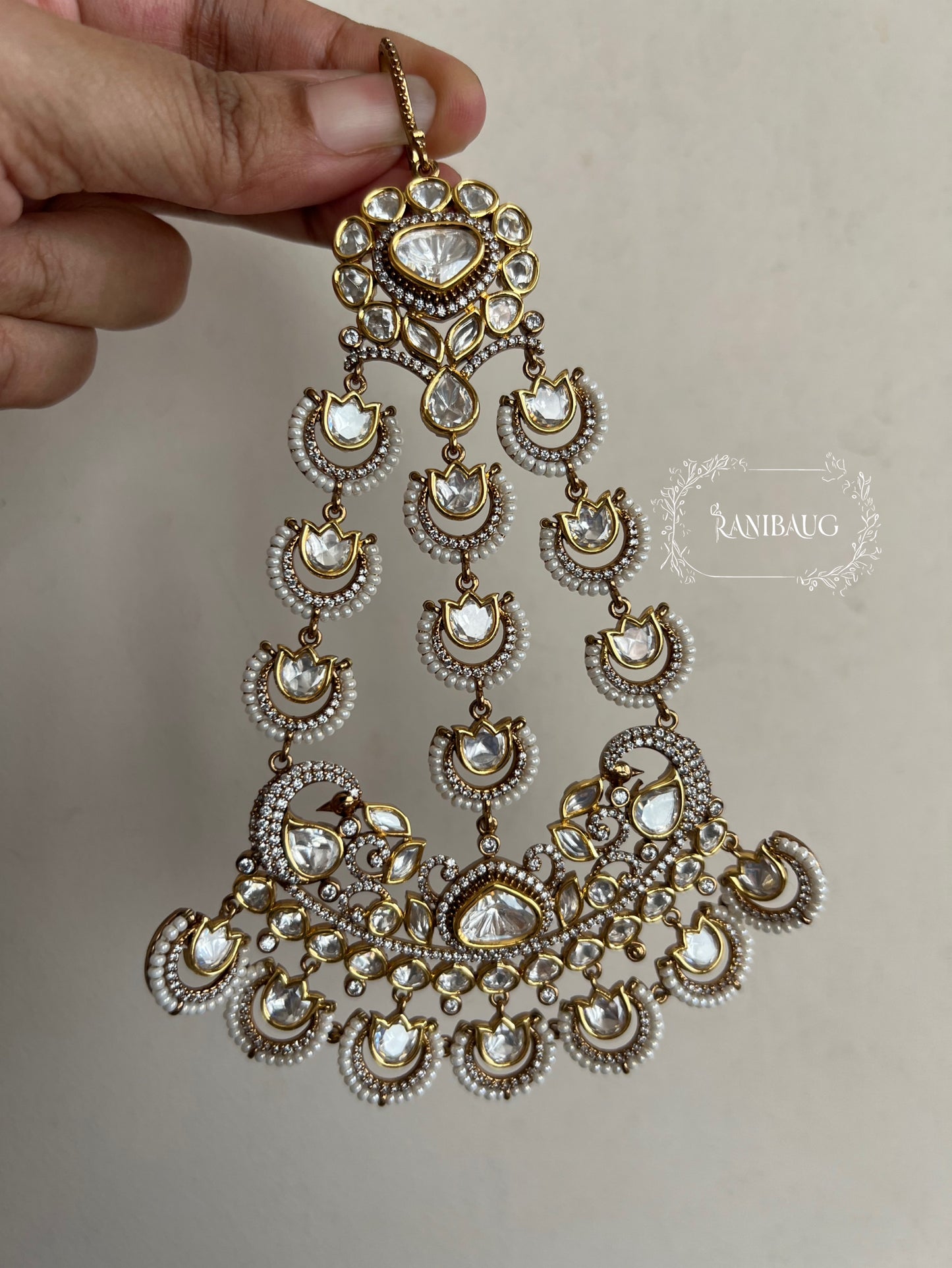 Alina Mirror Style Polki Kundan Vintage Passa For Women By Ranibaug