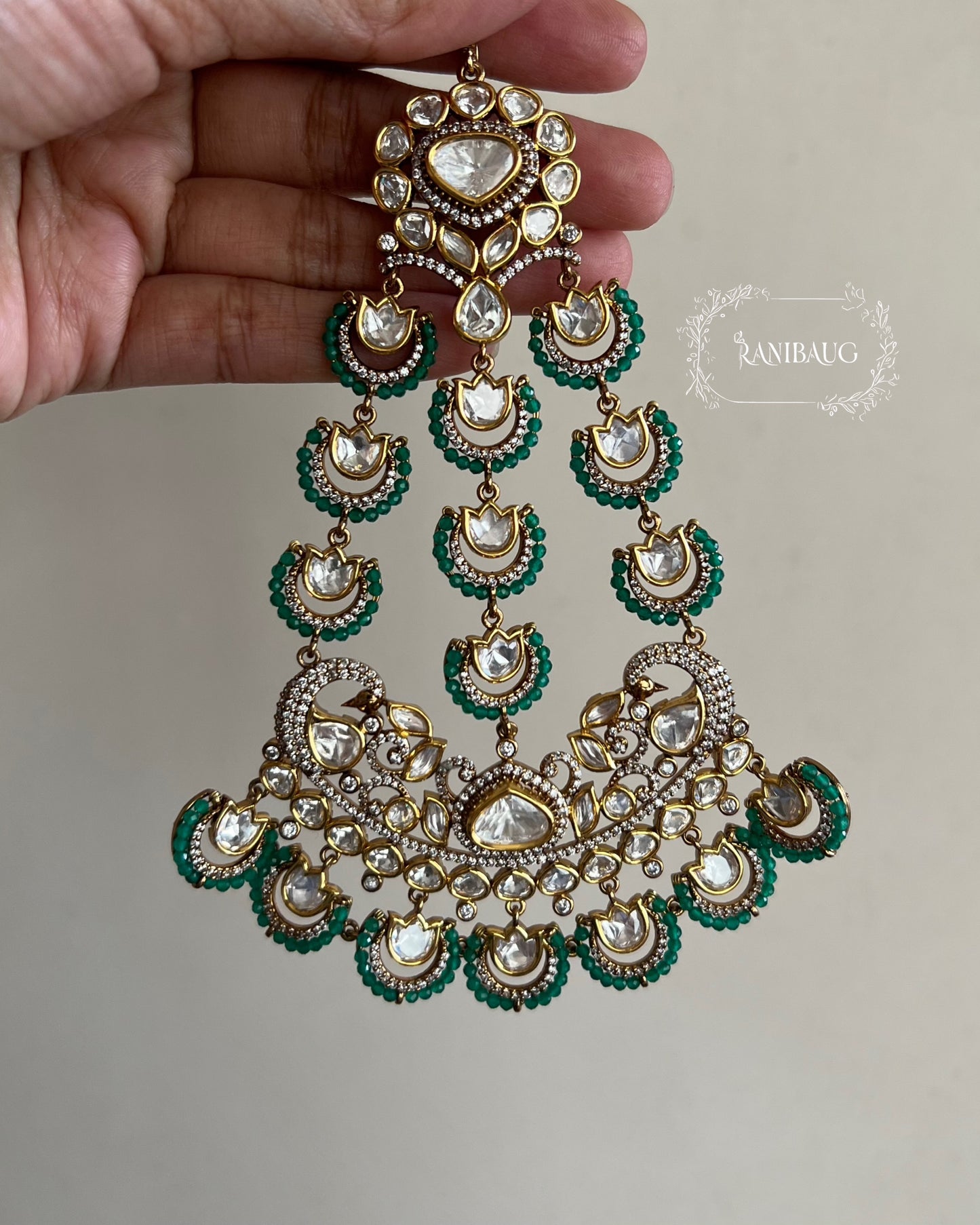 Alina Mirror Style Polki Kundan Vintage Passa For Women By Ranibaug