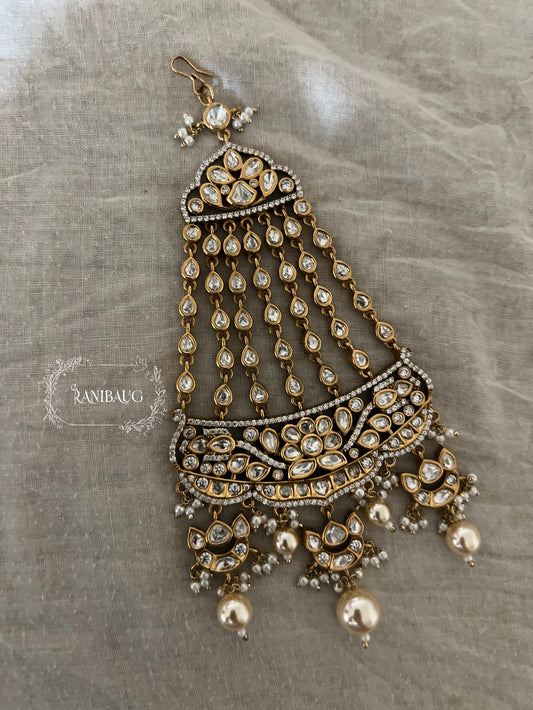 Amaira Unique Polki Kundan Studded Gold Plated Passa By Ranibaug