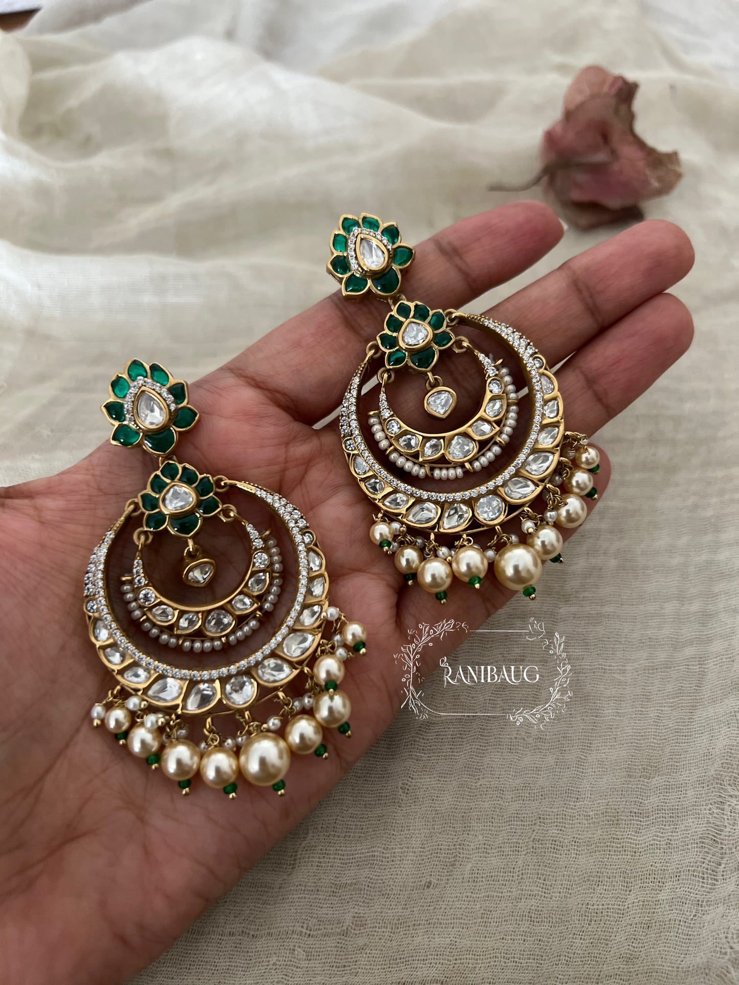 Amoha Festive Shine Kundan Earrings | Ranibaug