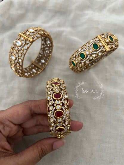 Anamika Polki Kundan Gold Plated Bangle Jewelry By Ranibaug | 2026 Latest Designer Bangles Collection