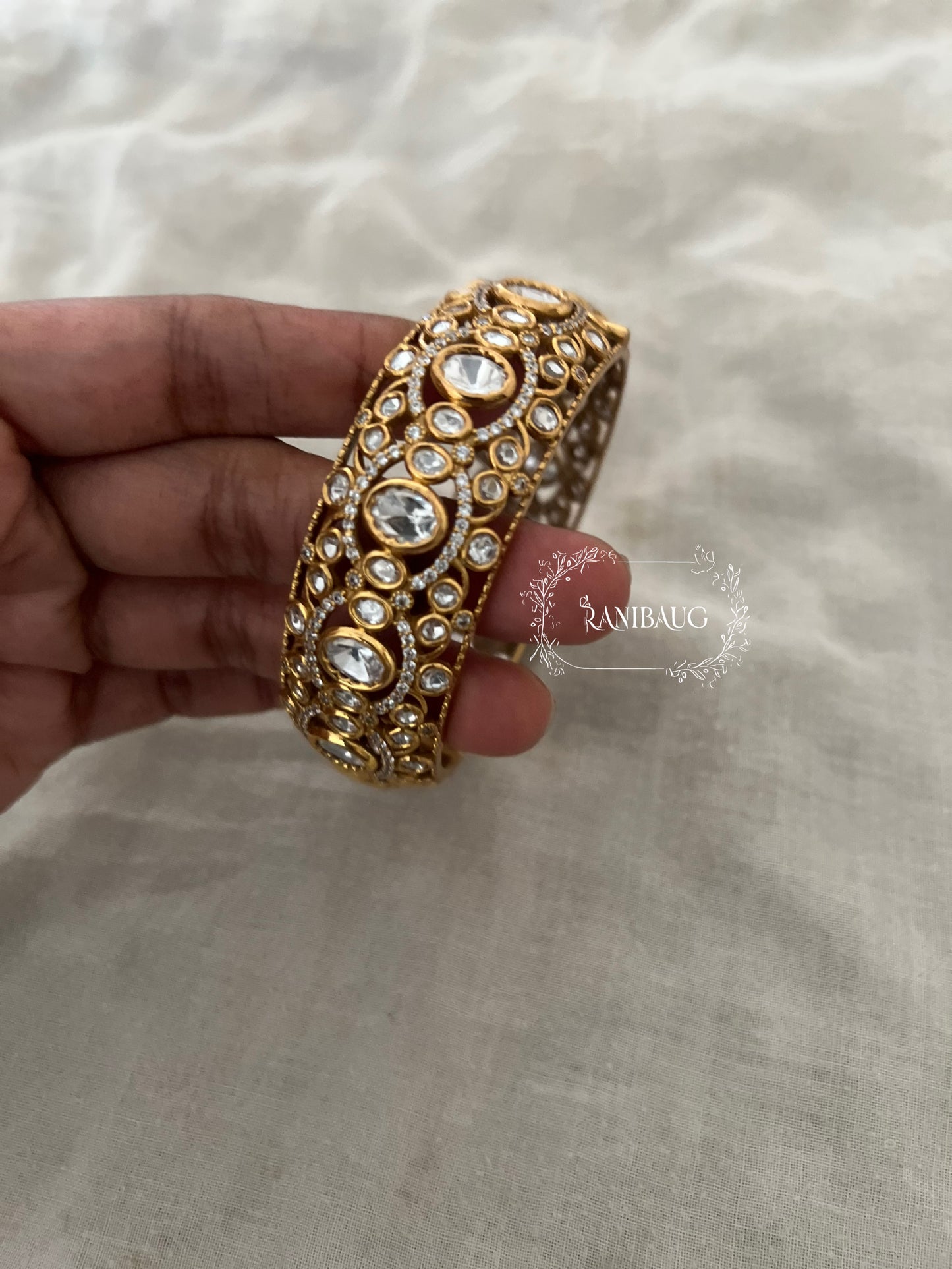 Anamika Polki Kundan Gold Plated Bangle Jewelry By Ranibaug | 2026 Latest Designer Bangles Collection