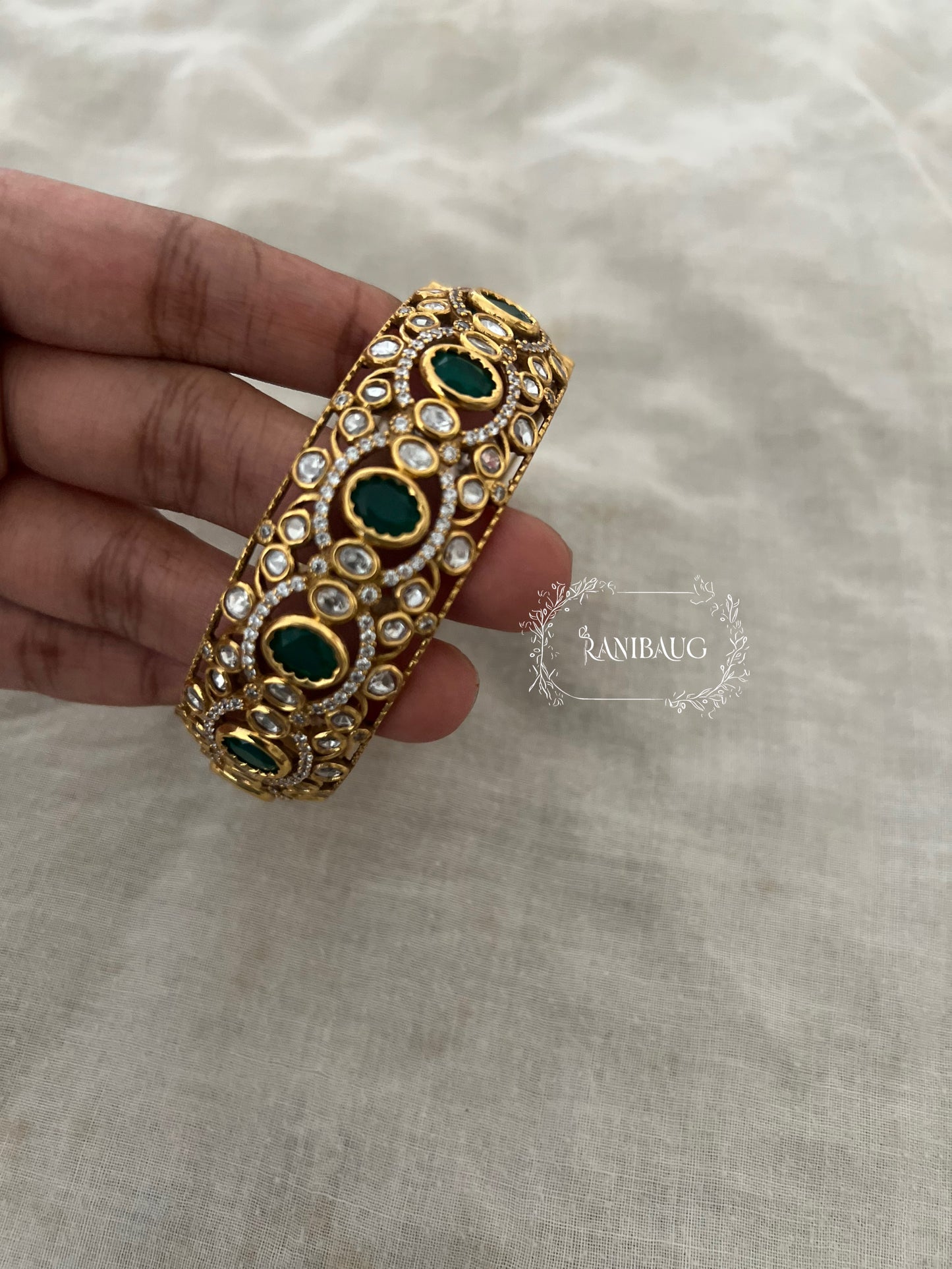 Anamika Polki Kundan Gold Plated Bangle Jewelry By Ranibaug | 2026 Latest Designer Bangles Collection