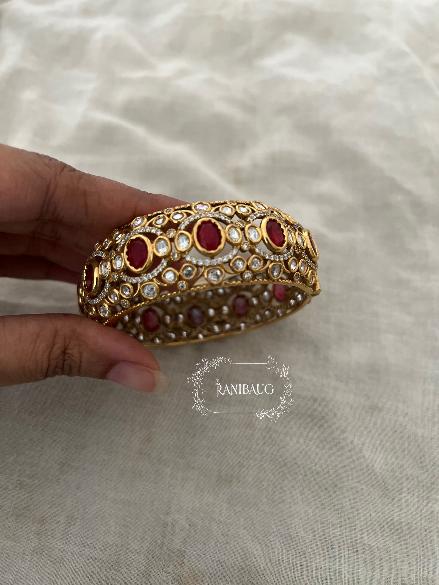 Anamika Polki Kundan Gold Plated Bangle Jewelry By Ranibaug | 2026 Latest Designer Bangles Collection