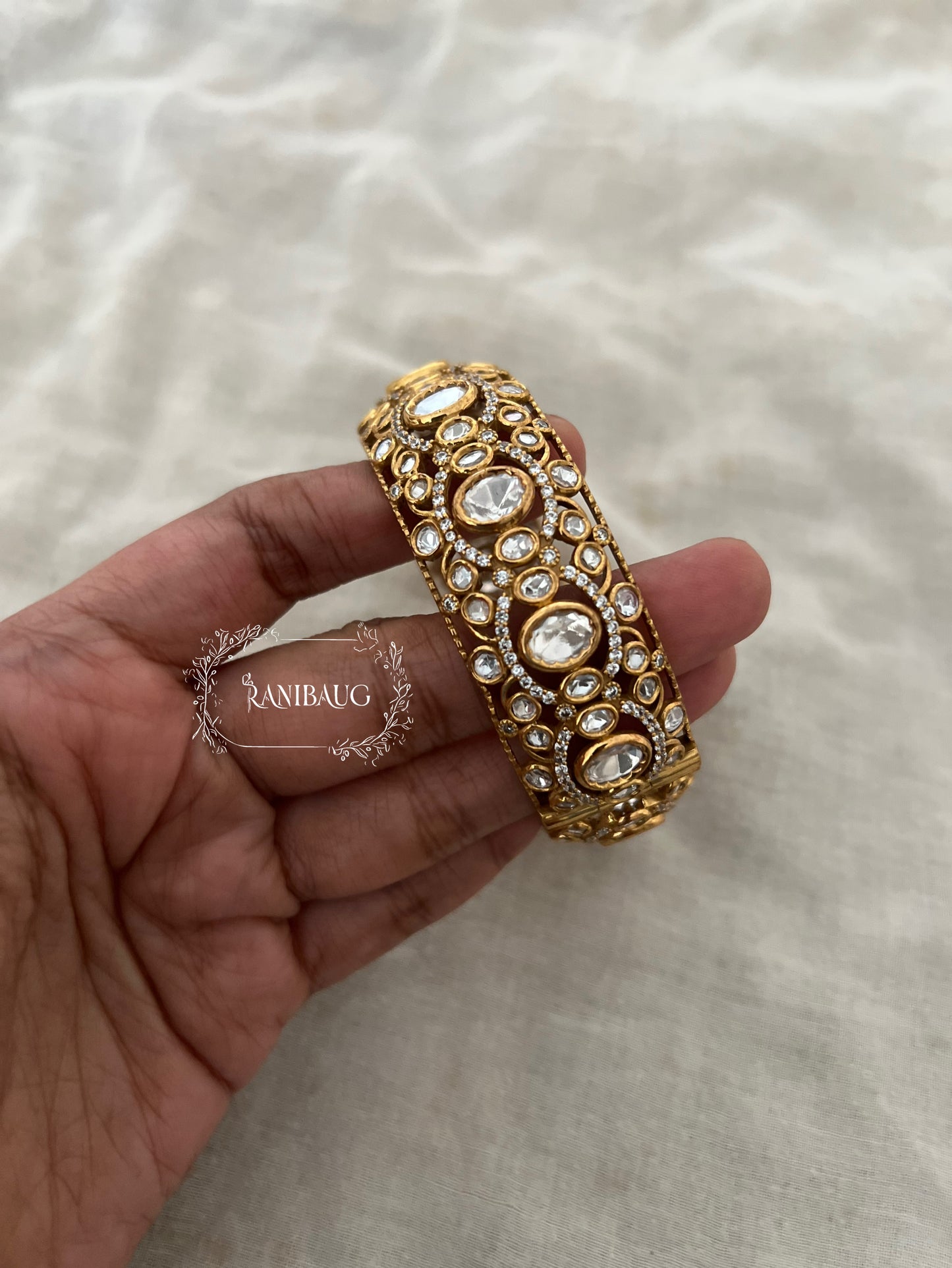 Anamika Polki Kundan Gold Plated Bangle Jewelry By Ranibaug | 2026 Latest Designer Bangles Collection