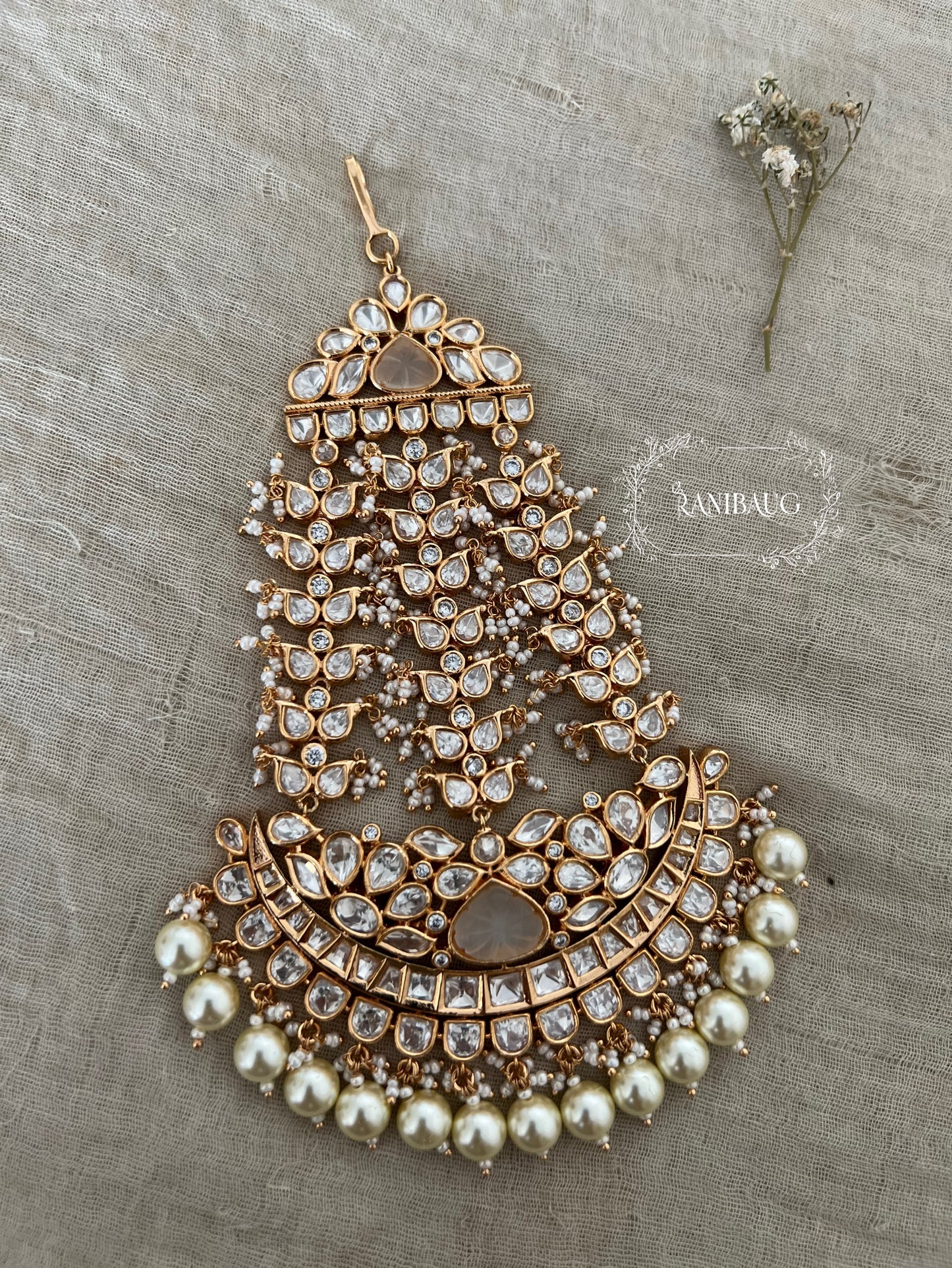 Ananya Heavy Kundan Studded Passa Hair Jewelry By Ranibaug