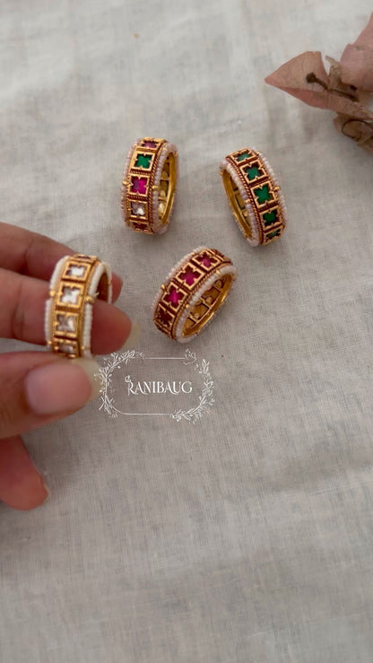 Anaya Minimal Yet Modern Ring With Tiny Pearls By Ranibaug