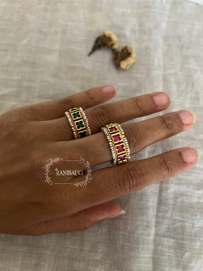 Anaya Minimal Yet Modern Ring With Tiny Pearls By Ranibaug