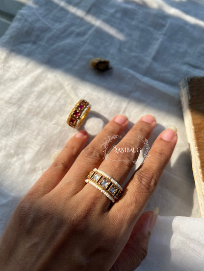 Anaya Minimal Yet Modern Ring With Tiny Pearls By Ranibaug