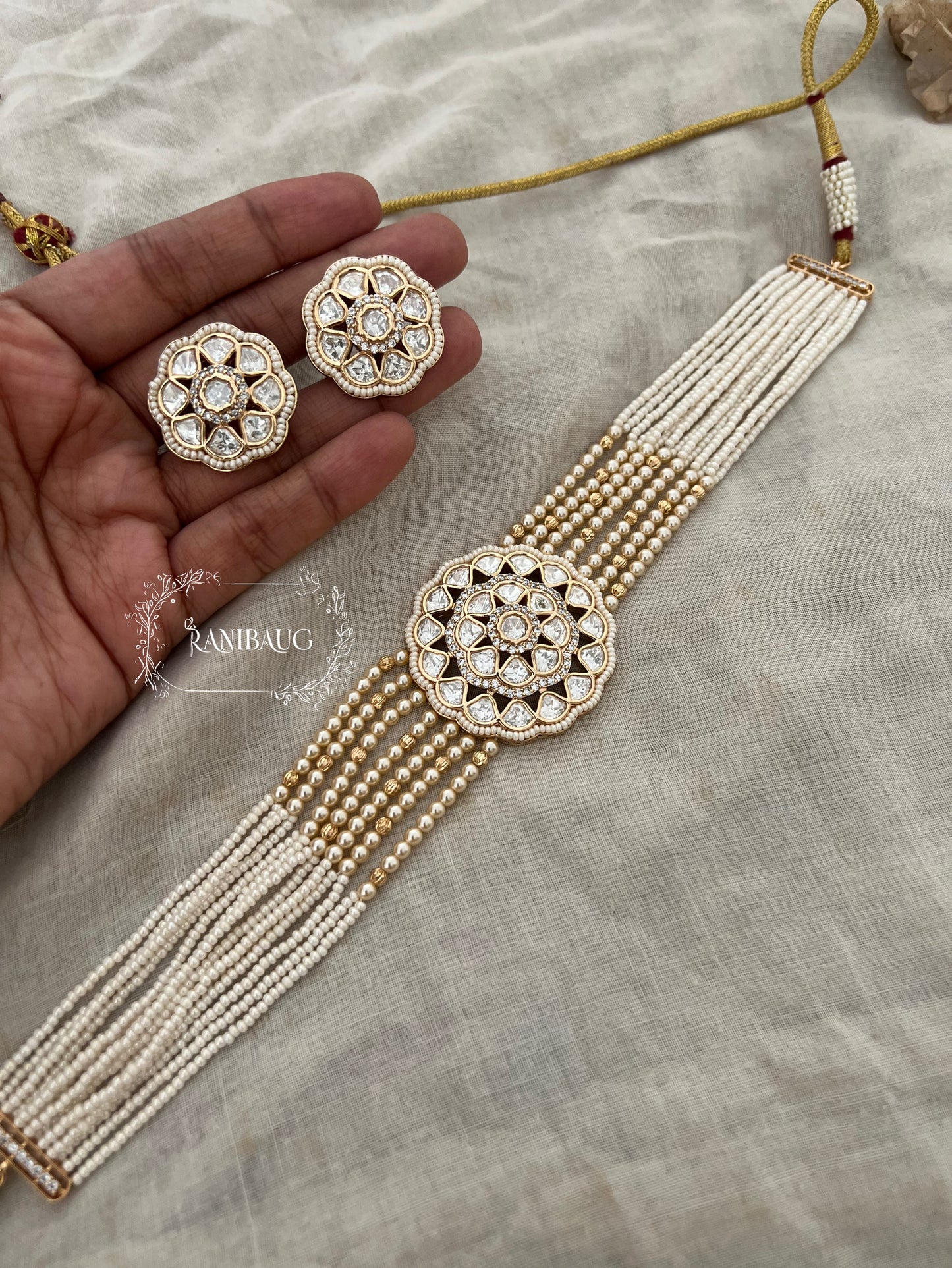 Anaya Pastel Beaded And Pearl Kundan Floral Motif Choker Set By Ranibaug | Jewellery Set 2025 2026