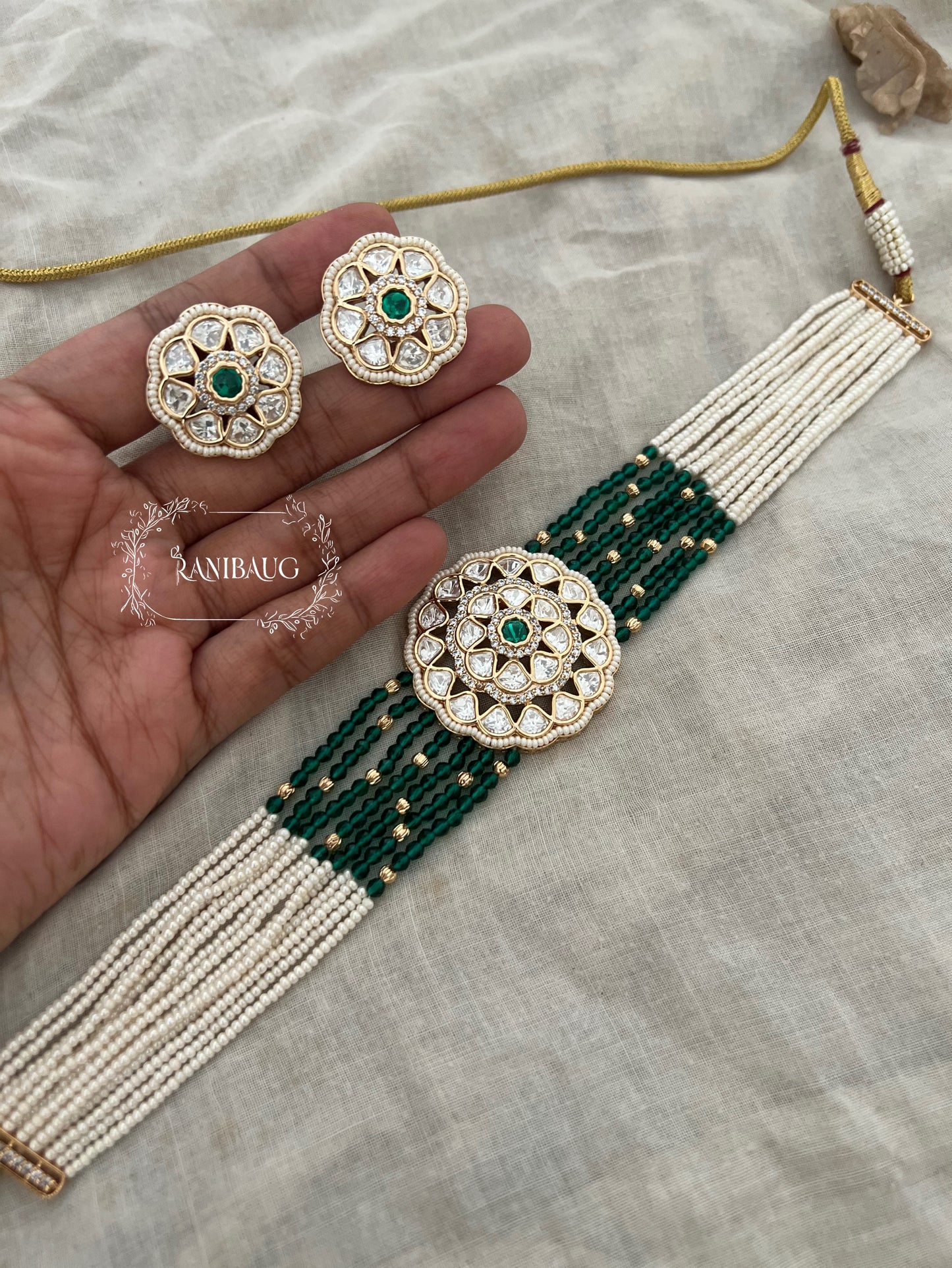 Anaya Pastel Beaded And Pearl Kundan Floral Motif Choker Set By Ranibaug | Jewellery Set 2025 2026