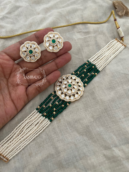 Anaya Pastel Beaded And Pearl Kundan Floral Motif Choker Set By Ranibaug | Jewellery Set 2025 2026
