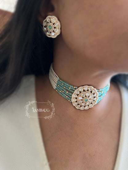 Anaya Pastel Beaded And Pearl Kundan Floral Motif Choker Set By Ranibaug | Jewellery Set 2025 2026