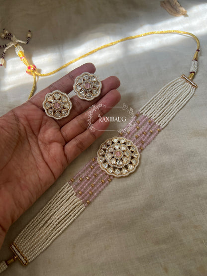 Anaya Pastel Beaded And Pearl Kundan Floral Motif Choker Set By Ranibaug | Jewellery Set 2025 2026