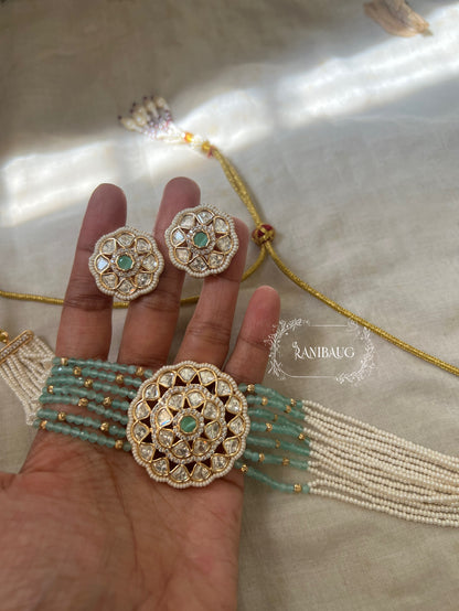 Anaya Pastel Beaded And Pearl Kundan Floral Motif Choker Set By Ranibaug | Jewellery Set 2025 2026