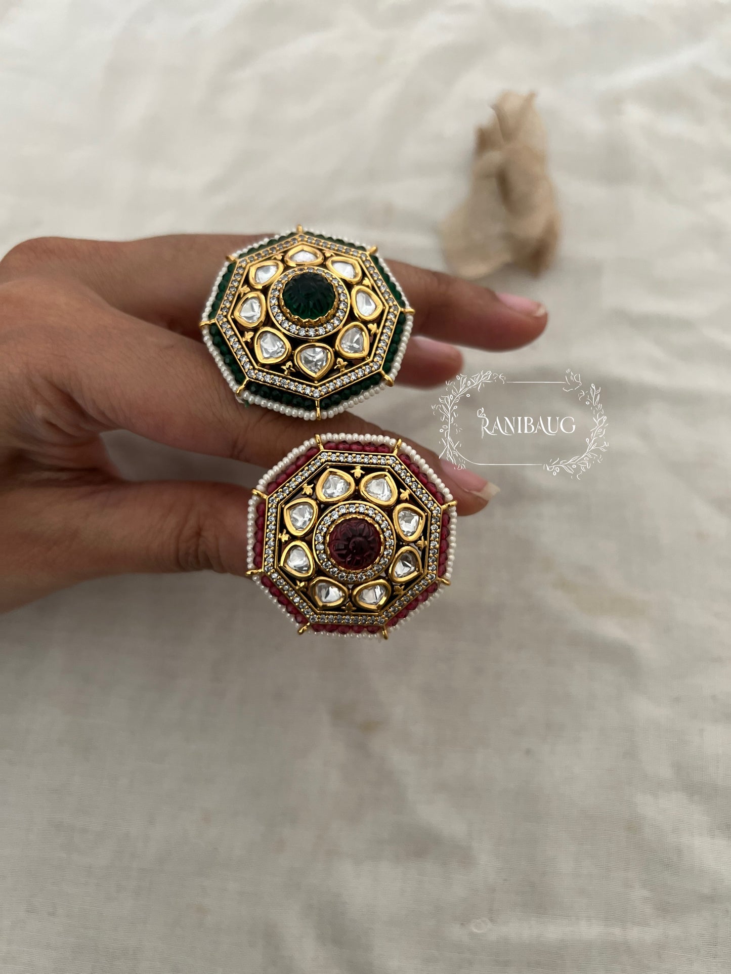 Anika Royal Heritage Polki Kundan Ring By Ranibaug