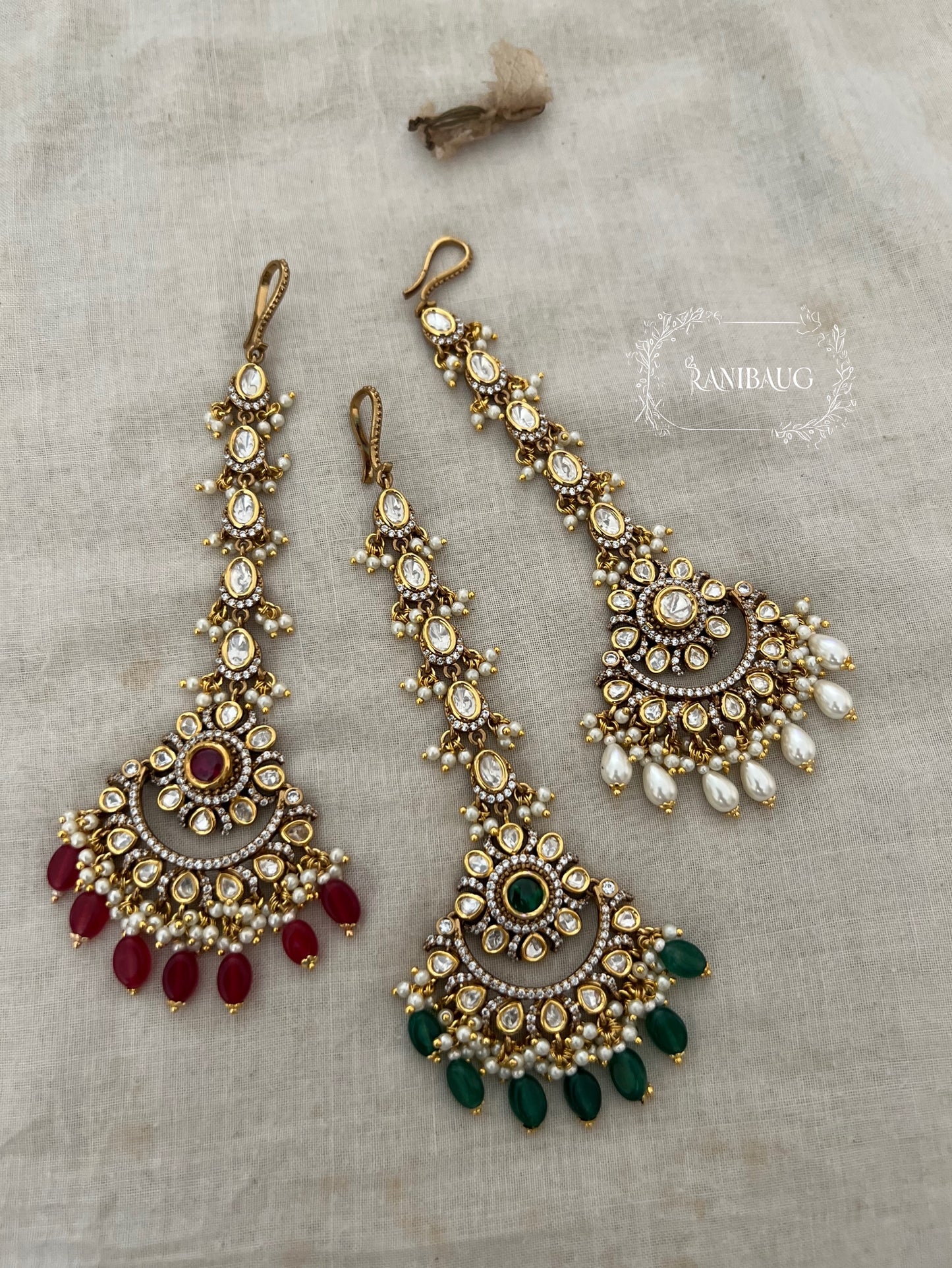 Anisha Traditional Indian Maangtika Polki Kundan Studded Gold Plated Hair Jewelry By Ranibaug | Bridal Maangtikka Jewelry
