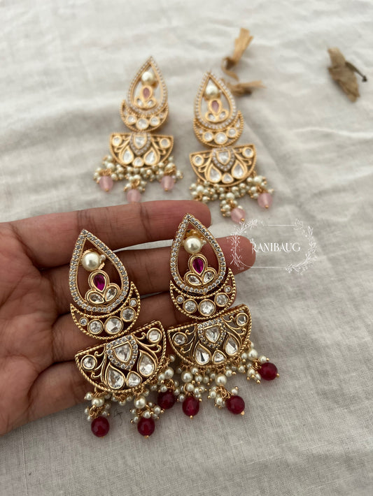 Anvi Crystal Tassel Raindrop Earring by Ranibaug