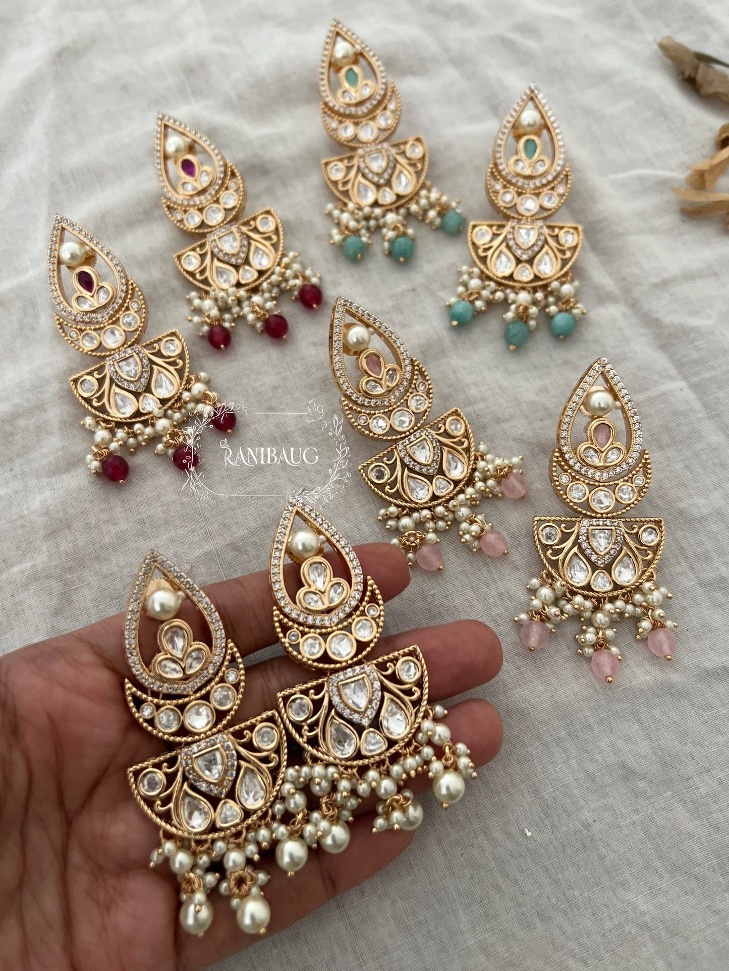 Anvi Crystal Tassel Raindrop Earring by Ranibaug